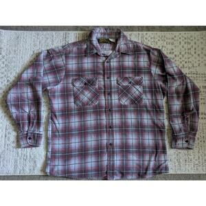 VTG Private Property Flannel Shirt, Red Men's XXL '90s - MADE IN USA, Distressed